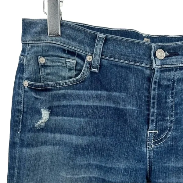 7 For All Mankind Josefina skinny boyfriend blue medium wash denim jeans 28 - Image 3