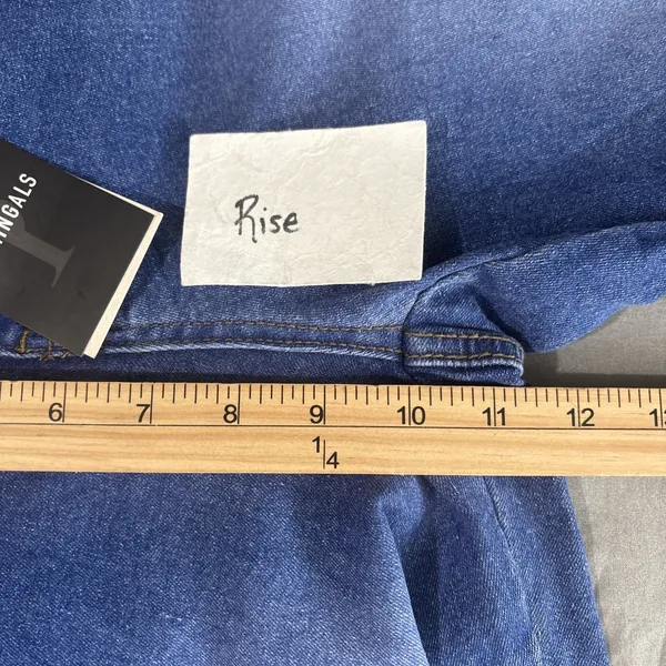 Flamingals Cargo Jeans Women Size XL Blue Denim Streetwear Straight Leg 90s Vibe - Image 11
