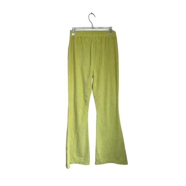 Aerie Yellow Velvet Flare Lounge‎ Pants Y2K Retro Wide Leg Sz S - Image 2