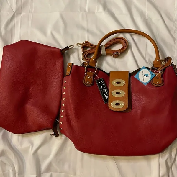 Women’s 2 pc Satchel Bag (Red) NWT Red - Image 5