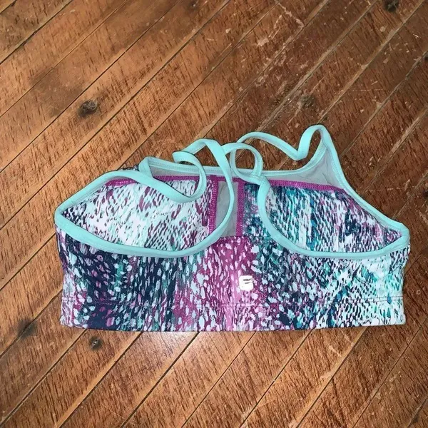 Fabletics purple and blue strappy S athletic workout bra - Image 2