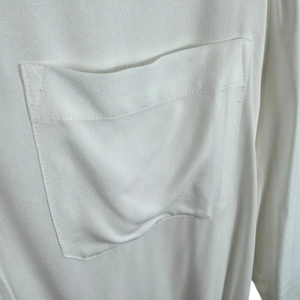 Rose + Olive White Long Roll Tab Sleeve Collared Lightweight Button Up‎ Tunic 1X - Image 4