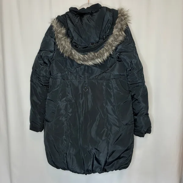 Momo Maternity Black Down Feather Puffer Coat Mid-Length Womens Medium - Image 6