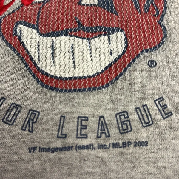 Vintage 2005 Lee Sport Gray Cleveland Indians MLB Logo Women's T-Shirt Size M - Image 5