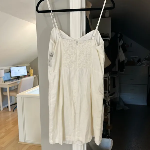 NWT! Abercrombie & Fitch Linen-Blend White Mini Dress - Image 3