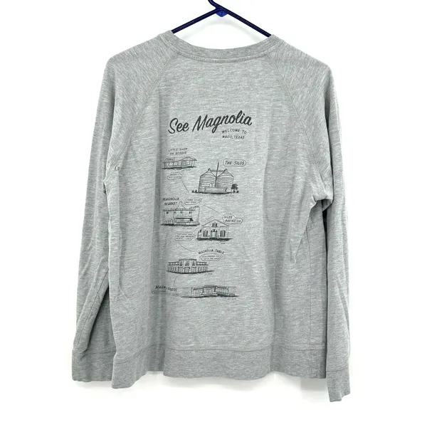 Magnolia Size Large Long Sleeve Crew Neck Pullover Sweatshirt Top Waco Texas‎ - Image 2