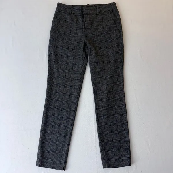 Zara Woman Gray Brown Plaid Glen Check Slim Fit Dress‎ Pants Size 2 - Image 2