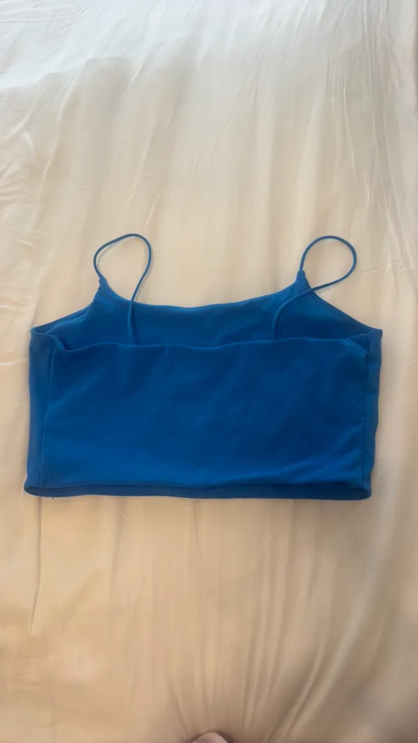 Blue Garage Crop Tank Top - Image 2