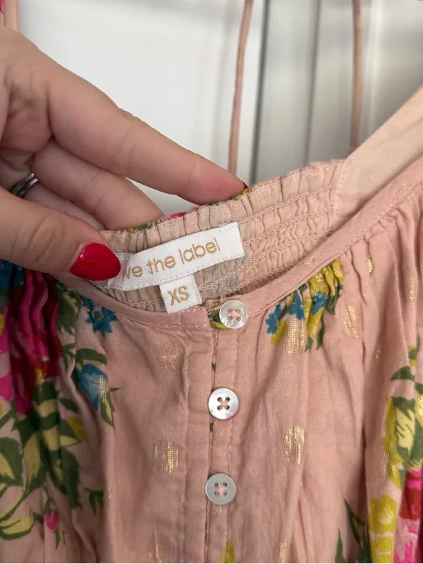 Love the label Rosette Babydoll Blouse Floral Peplum Top‎ Pink Anthropologie - Image 4