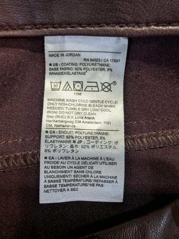 Banana Republic Faux Leather Bootcut Pants 31/12 – Deep Burgundy Wine, Chic Fit - Image 7