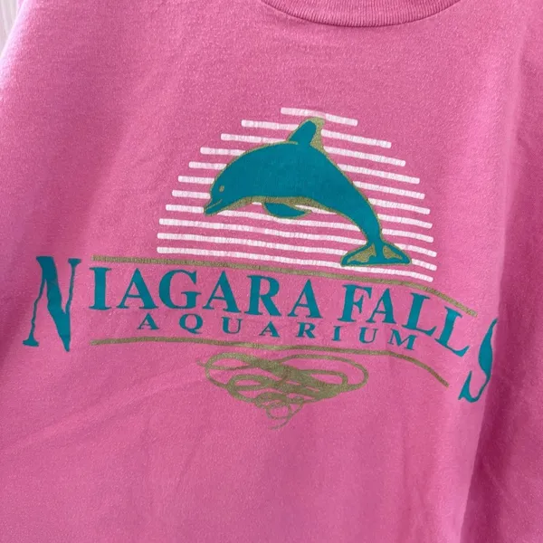Vintage Pink Niagara Falls Aquarium T-Shirt XLARGE - Image 2