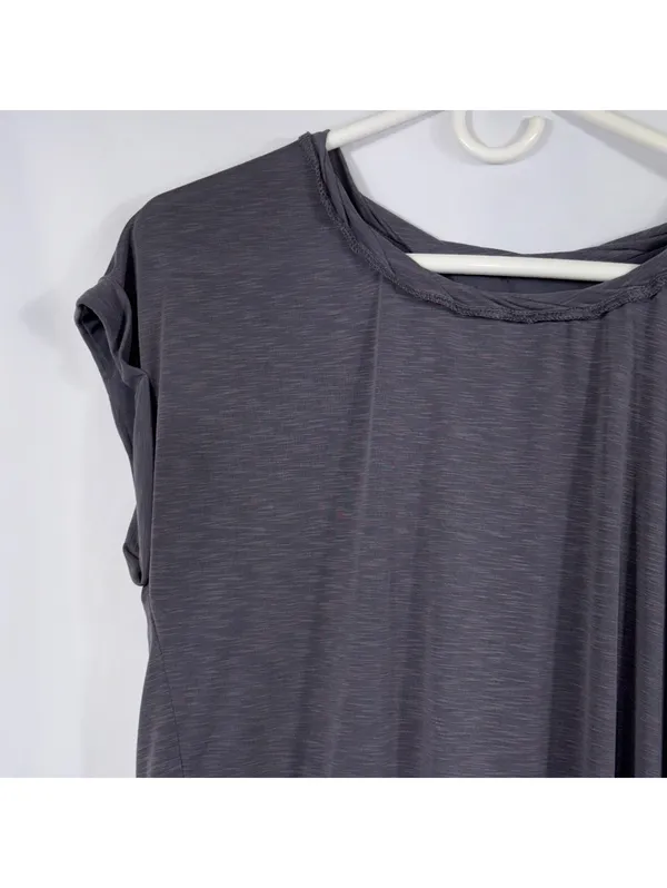 BKE Gray Modal Tulip Back Top Small Short Sleeve - Image 2