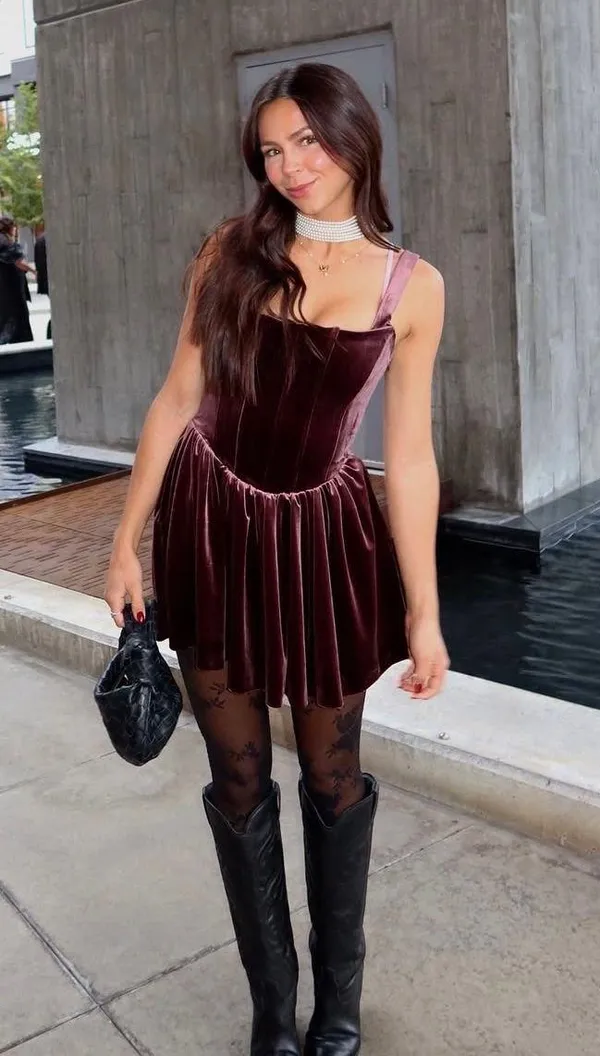 Zara Dress mini corset Velvet in Rich Purple Wedding party holiday - Image 2