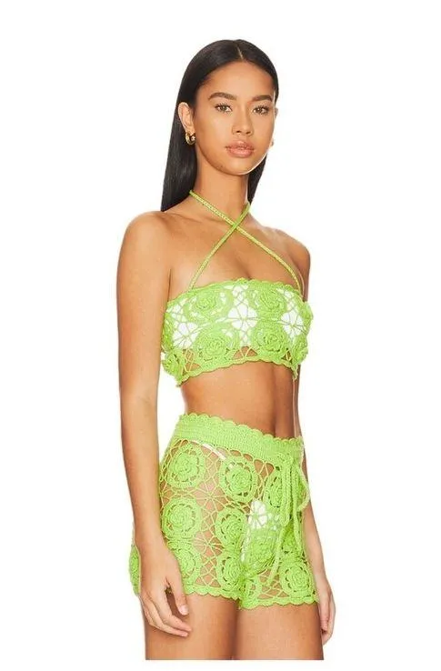 Lovers and Friends Tia Crochet Set in Bright Green - Image 2