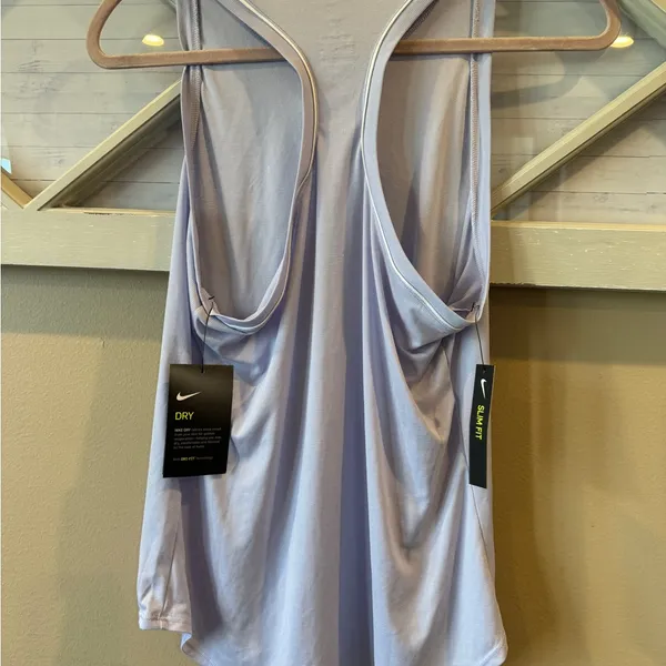 Nike Running Dri Fit‎ Women’s Swoosh Logo Purple Tank Size Medium Racerback NWT - Image 4