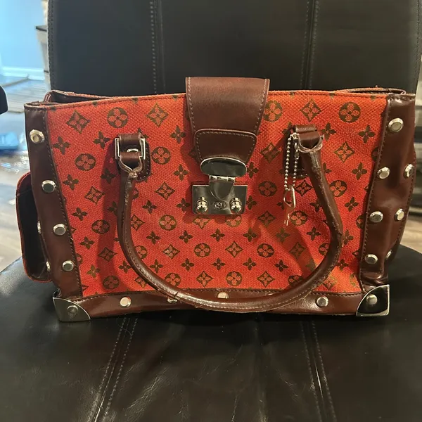 Designer Red and Brown Women's Bag - Image 11