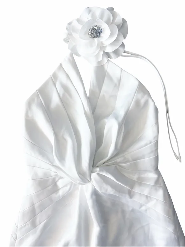 Ramy Brook Evie Pleated Twist-front Halter Neck Mini Dress in Ivory, Size 0, NWT - Image 10