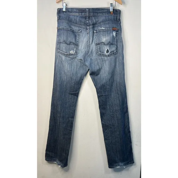 7 For All Mankind Jeans size 33 Blue Austyn Regular Fit Straight Leg Stretch - Image 6
