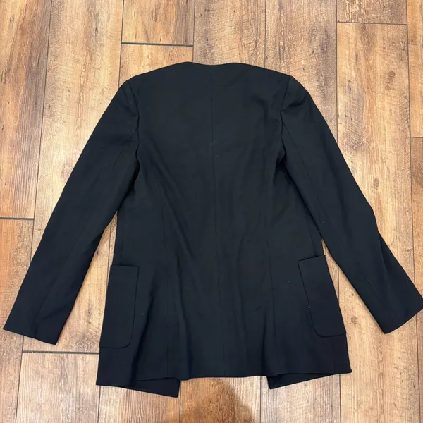 Theory Lindrayia Blazer in Black Women's Size 8 Slim Fit Open Front Patch Pocket - Image 4