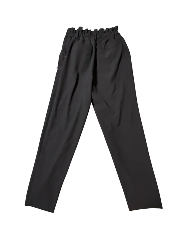 LOFT Black High Rise Paperbag Waist Pleated Tapered Ankle Pants Size XS - Image 3