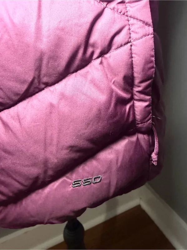The North Face 550 Fill Goose Down Puffer Vest Plum Quilted XS - Image 4