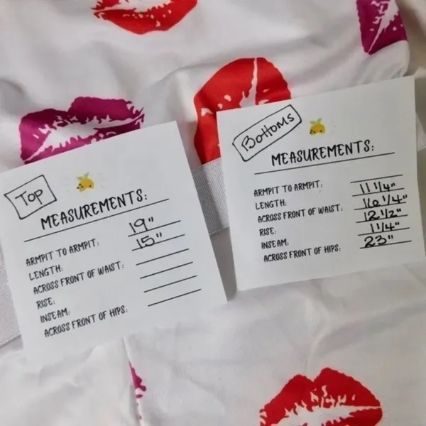 NEW!! HOT LIPS Lipstick Kiss Cropped Loungewear Two Piece Set Top Shorts XXL 2XL - Image 9