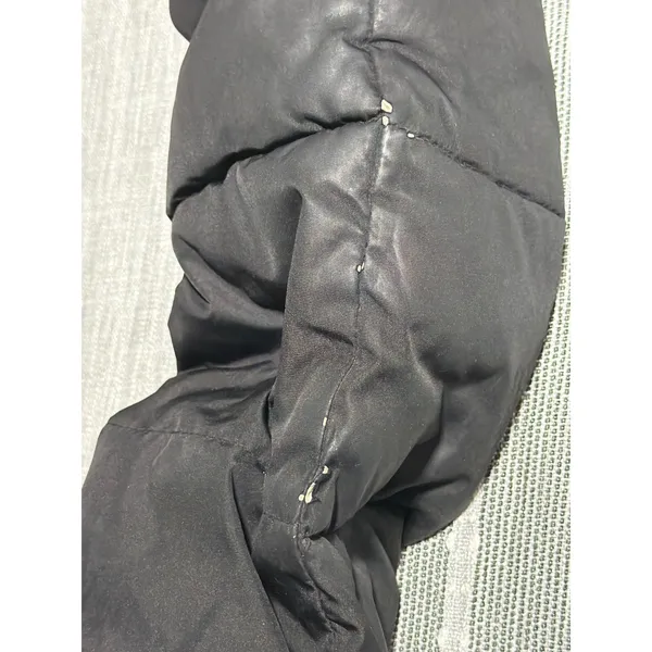 Gap women's ‎ Black Puffer Jacket Faux Fur Trim Hood Heavyweight Coat - Image 6