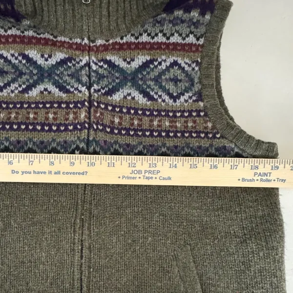 Lauren Ralph Lauren M Fair Isle Sweater Vest Hooded Full Zip Cabin Boho Gorpcore - Image 8
