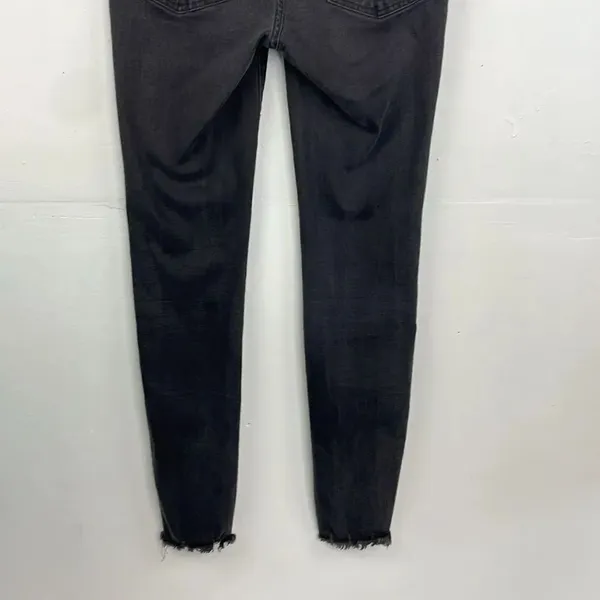 Madewell 9” Mid Rise Black Women’s Jeans Button Fly raw hem waist 25” - Image 6