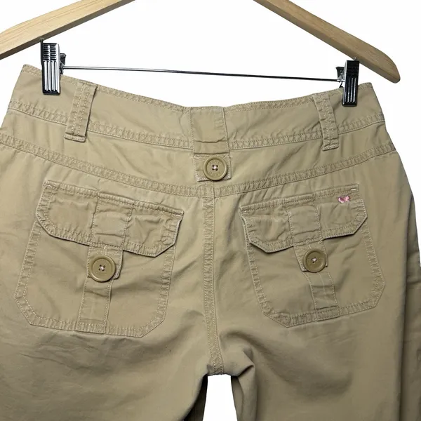 Aeropostale Women's 5/S Khaki Capri Pants Low Rise Utility Cargo Y2K 2000s - Image 5