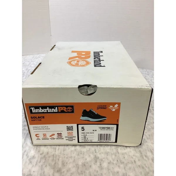 Timberland‎ PRO Solace Max Womens 5 Black Blue Soft Toe Slip On Work Shoes NEW - Image 4