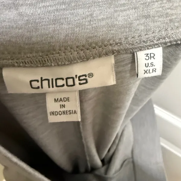 Chico's Womens Gray‎ Heathered Pull On Ankle Pants Zip Pockets Size 3R XL 16 - Image 5