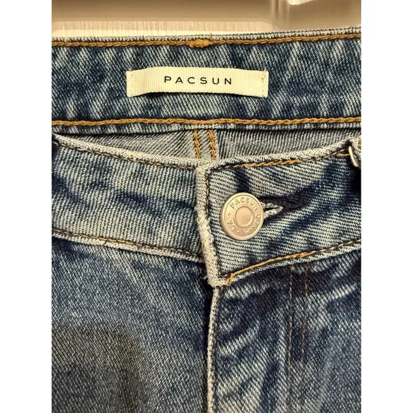 PacSun Mom Jeans Womens 26‎ Medium Wash Blue High Waisted Denim Straight Leg - Image 2