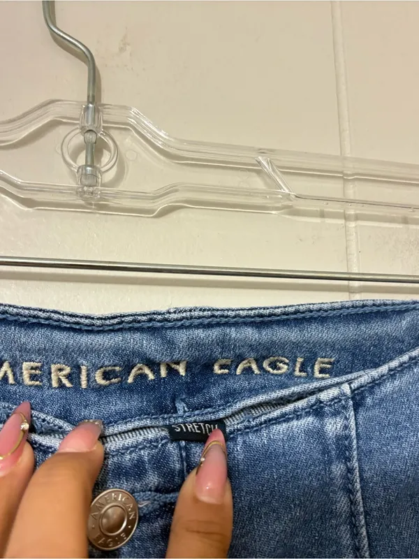 American Eagle Super High Rise Baggy Wide Leg Jeans Womens 00 Light Wash - Image 10