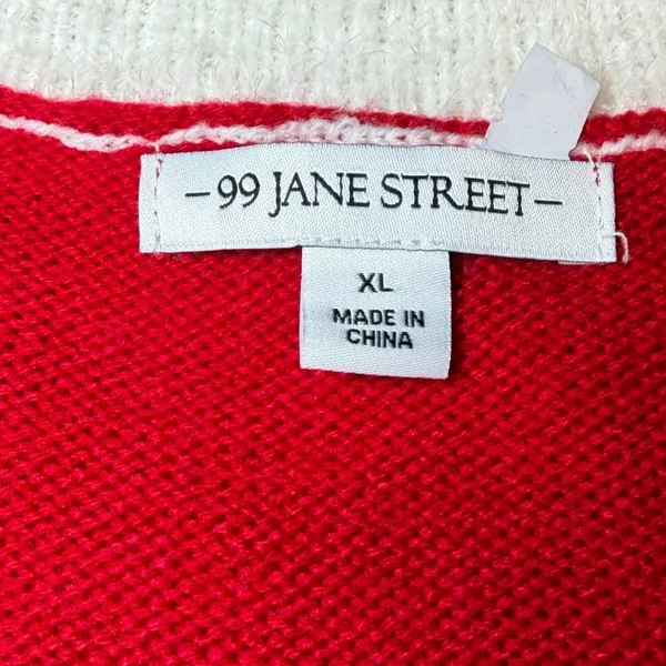 99 Jane Street Womens Size XL Christmas Santa Vest Red Candy Pocket Open Front - Image 4