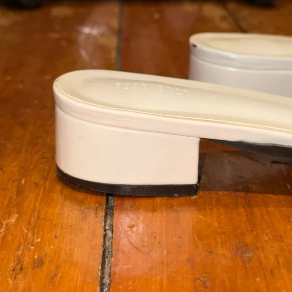 White Flats with Buckle Detailing Size 9 - Image 3