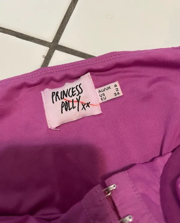 Princess Polly Fuchsia Off-Shoulder Crop Top with Long Sleeves - Image 3