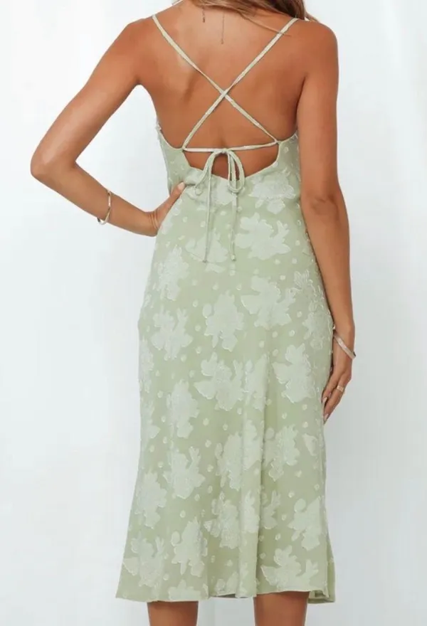 Hello Molly Drinks on Me Midi Dress Pistachio. Dress - Image 2