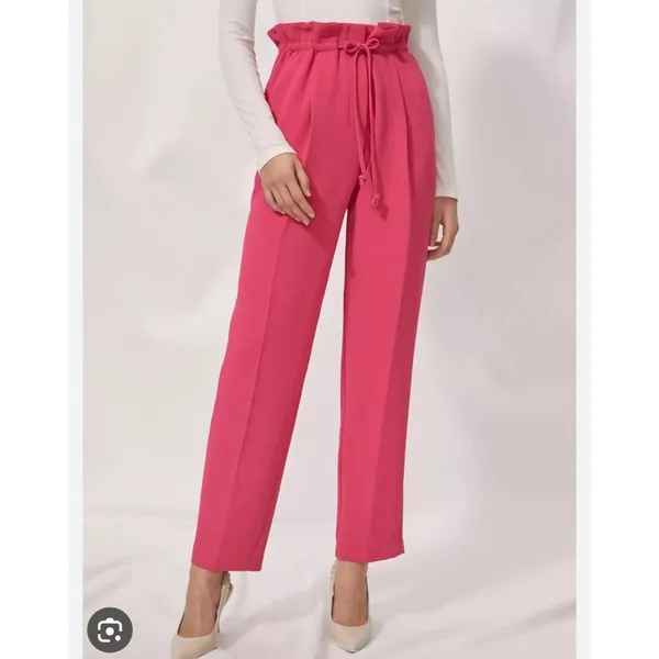 Aritzia Wilfred Paperbag Pants Fuchsia Drawstring High Rise Small - Image 2