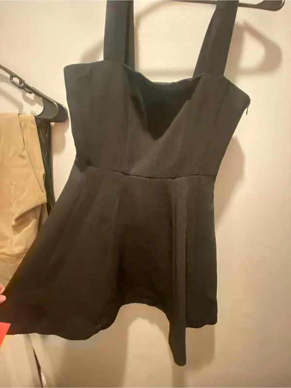 Zara Black Square-Neck Sleeveless Dress - Image 3
