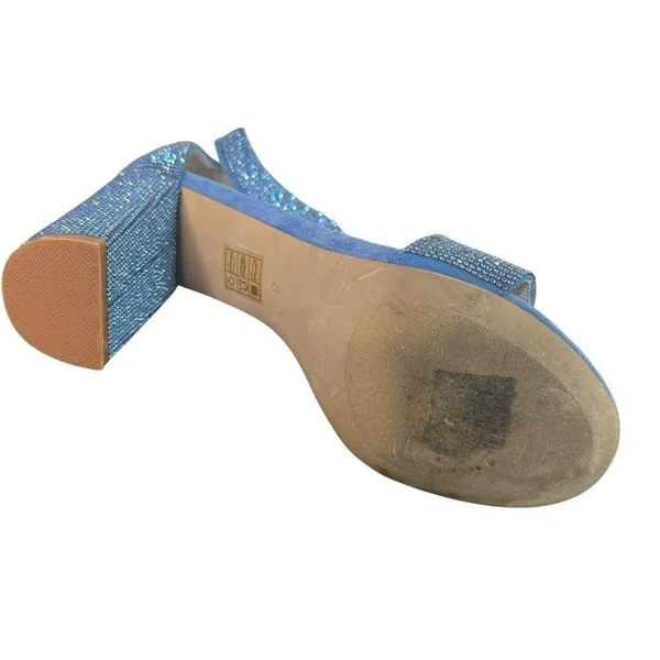 Jeffrey Campbell Blue Rhinestone Block Heels Mismatched Size Left 7.5 Right 8 - Image 7