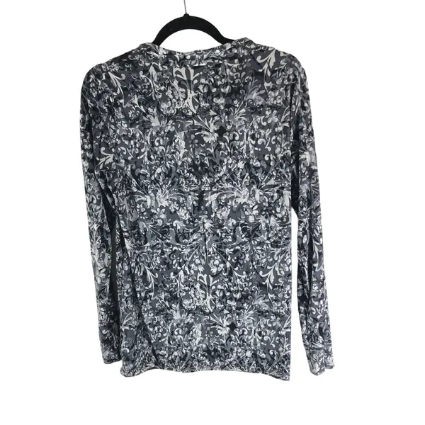 Rafaella Womens Long-Sleeve Cowl Neck Floral Print Top Size M - Image 2
