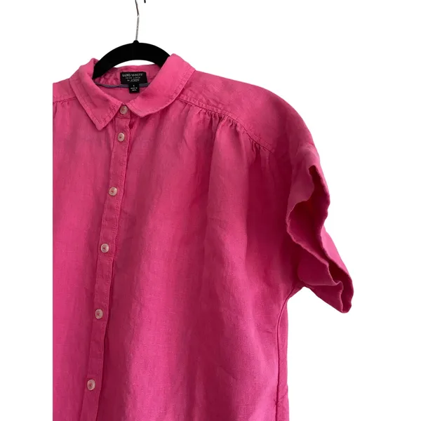 J. Crew Baird McNutt Irish Linen Shirt Dress Pink Size Small - Image 2