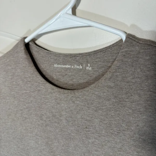 Abercrombie‎ Short-Sleeve Cotton Seamless Fabric Crew Bodysuit Brown Heathered S - Image 2