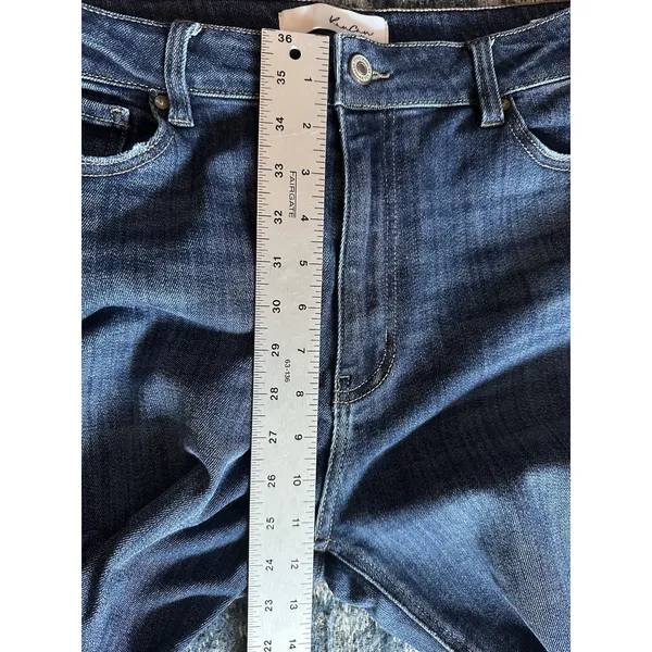 KanCan Jeans Size 15/31 Madalynn Bootcut High Rise Side Slits Stretch Blue Denim - Image 6