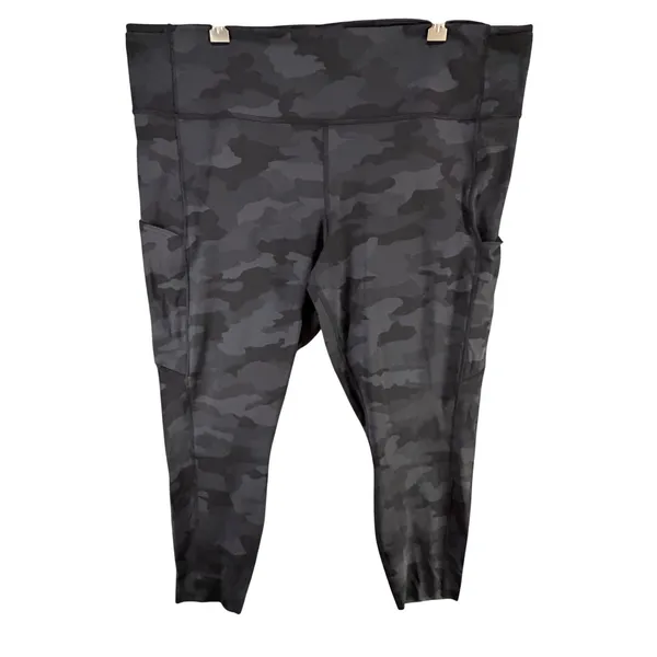 Lululemon Fast & Free High‎ Rise Tight II 20 Black Camo 25" Non Reflective Nulux - Image 2