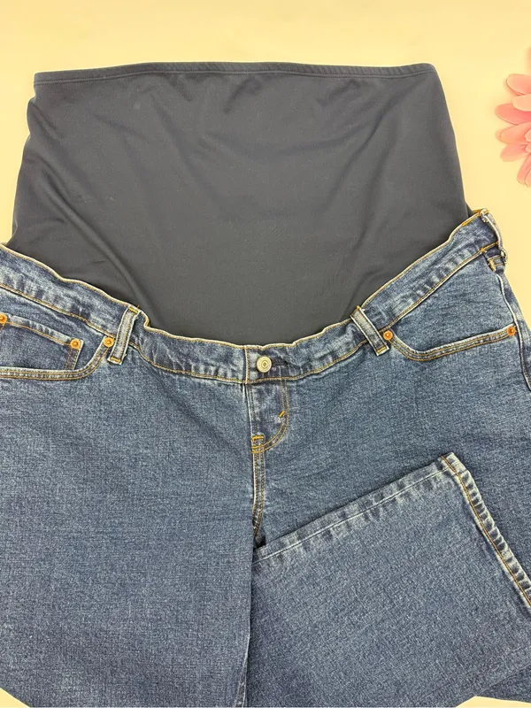 Abercrombie & Fitch Maternity Ankle Straight Jeans Medium Wash - Image 6