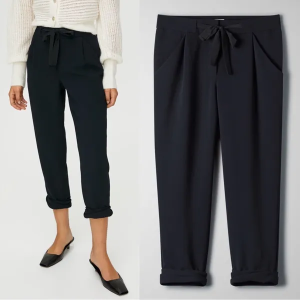 Wilfred • Aritzia Allant Pant black cropped slouchy dress trouser - Image 4