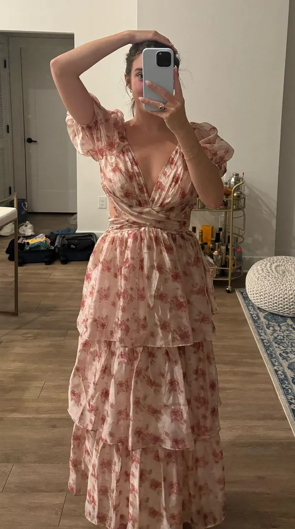 lulus Jane Chiffon floral dress - Image 5