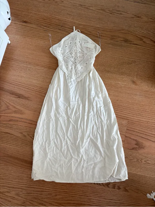 Crochet Halter Maxi Dress - Women's Summer Dress - Image 2
